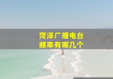 菏泽广播电台频率有哪几个