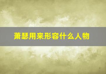 萧瑟用来形容什么人物