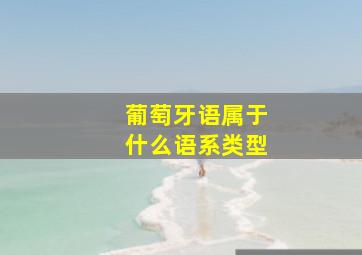 葡萄牙语属于什么语系类型