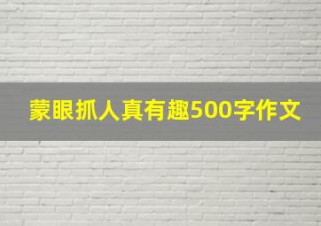 蒙眼抓人真有趣500字作文