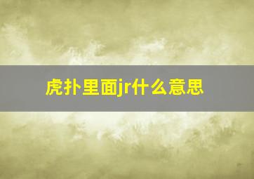 虎扑里面jr什么意思