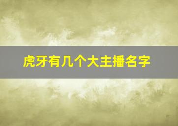 虎牙有几个大主播名字