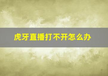 虎牙直播打不开怎么办