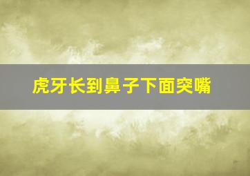 虎牙长到鼻子下面突嘴