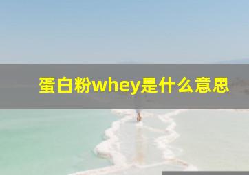 蛋白粉whey是什么意思