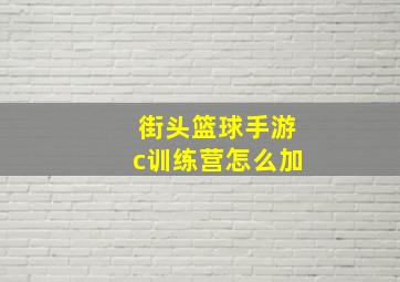 街头篮球手游c训练营怎么加