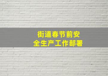 街道春节前安全生产工作部署