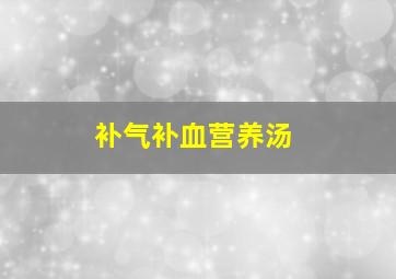 补气补血营养汤