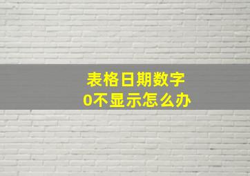 表格日期数字0不显示怎么办