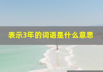 表示3年的词语是什么意思