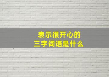 表示很开心的三字词语是什么