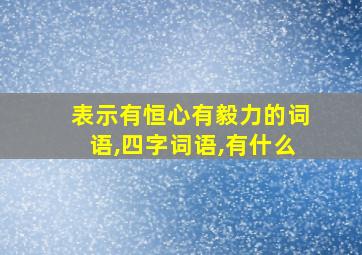 表示有恒心有毅力的词语,四字词语,有什么