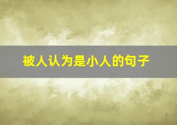 被人认为是小人的句子