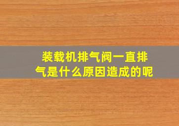 装载机排气阀一直排气是什么原因造成的呢