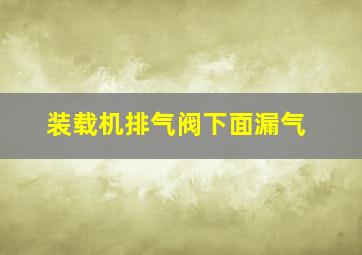 装载机排气阀下面漏气