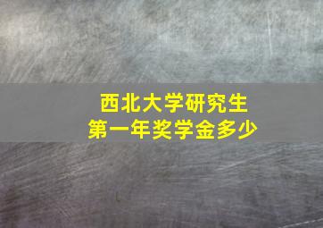 西北大学研究生第一年奖学金多少