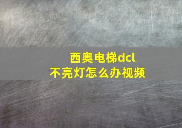 西奥电梯dcl不亮灯怎么办视频