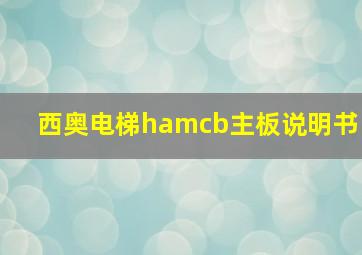 西奥电梯hamcb主板说明书