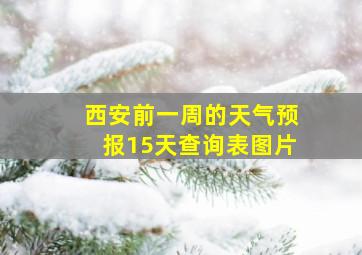 西安前一周的天气预报15天查询表图片