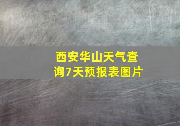 西安华山天气查询7天预报表图片