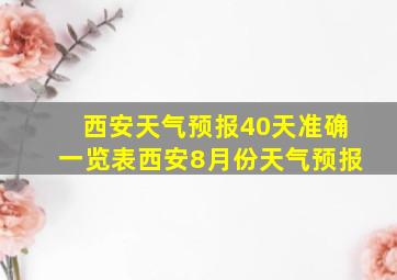 西安天气预报40天准确一览表西安8月份天气预报