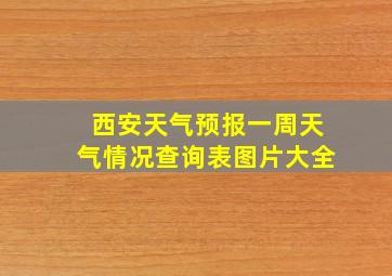 西安天气预报一周天气情况查询表图片大全