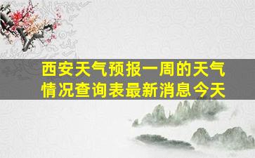 西安天气预报一周的天气情况查询表最新消息今天