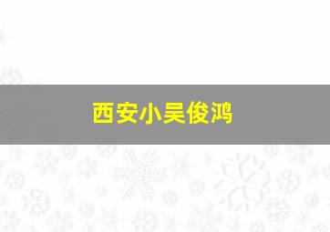 西安小吴俊鸿