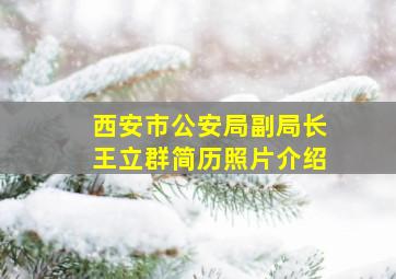 西安市公安局副局长王立群简历照片介绍