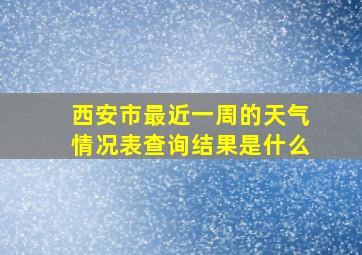 西安市最近一周的天气情况表查询结果是什么