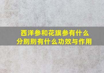 西洋参和花旗参有什么分别别有什么功效与作用