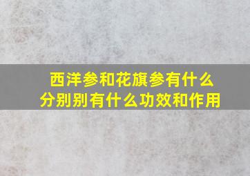 西洋参和花旗参有什么分别别有什么功效和作用