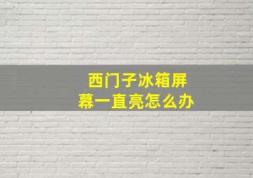 西门子冰箱屏幕一直亮怎么办