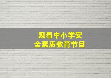 观看中小学安全素质教育节目