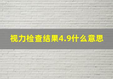 视力检查结果4.9什么意思