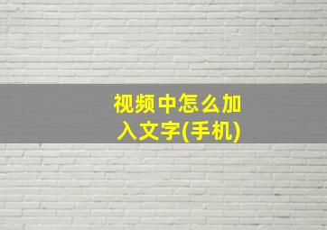 视频中怎么加入文字(手机)