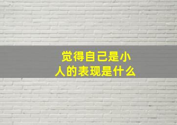 觉得自己是小人的表现是什么