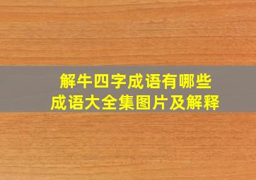 解牛四字成语有哪些成语大全集图片及解释