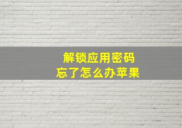 解锁应用密码忘了怎么办苹果