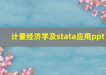 计量经济学及stata应用ppt