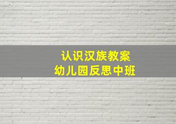 认识汉族教案幼儿园反思中班