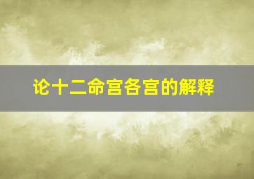 论十二命宫各宫的解释