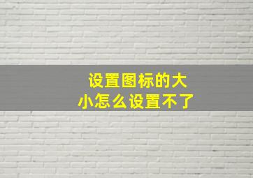 设置图标的大小怎么设置不了