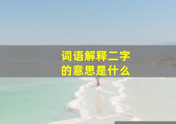 词语解释二字的意思是什么