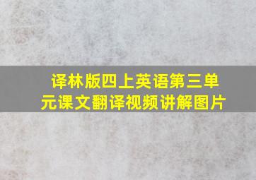 译林版四上英语第三单元课文翻译视频讲解图片