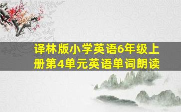 译林版小学英语6年级上册第4单元英语单词朗读