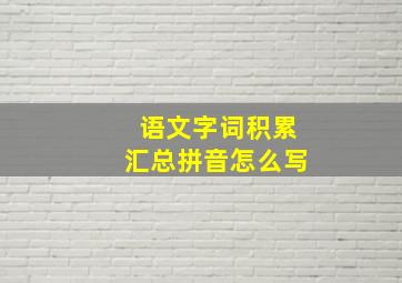 语文字词积累汇总拼音怎么写