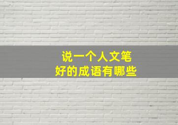 说一个人文笔好的成语有哪些