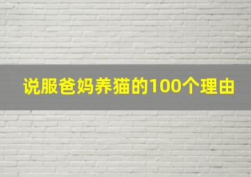 说服爸妈养猫的100个理由