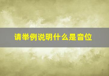 请举例说明什么是音位